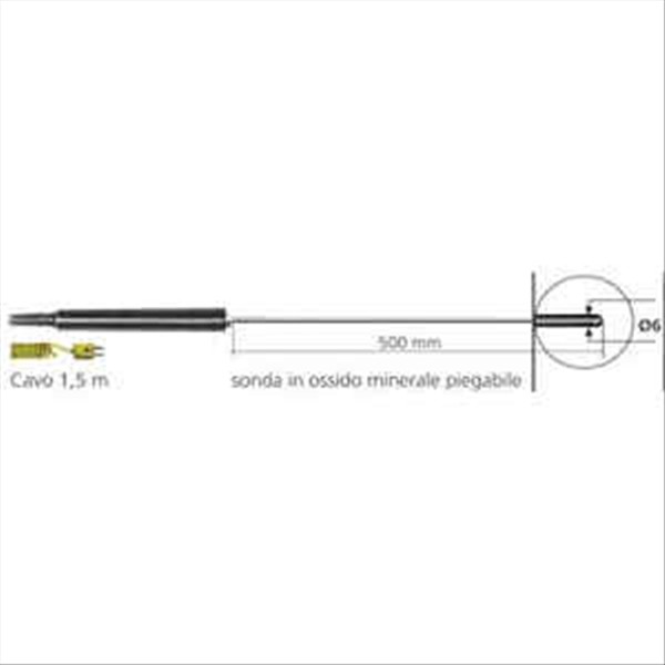 Sonda Termocoppia Tipo K - Da -50°C A 1200°C - Lunghezza 300mm Per Misurazione Acqua E Oggetti